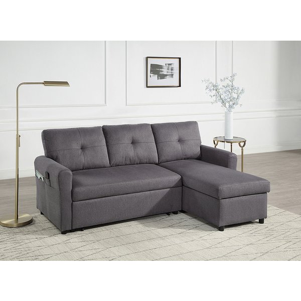 ATLANTIC home collection Schlafsofa Gustavo L-Form, B: 199 cm, in Cord oder Struktur, mit Schlaffunktion, Bettkasten & seitlichen Taschen
