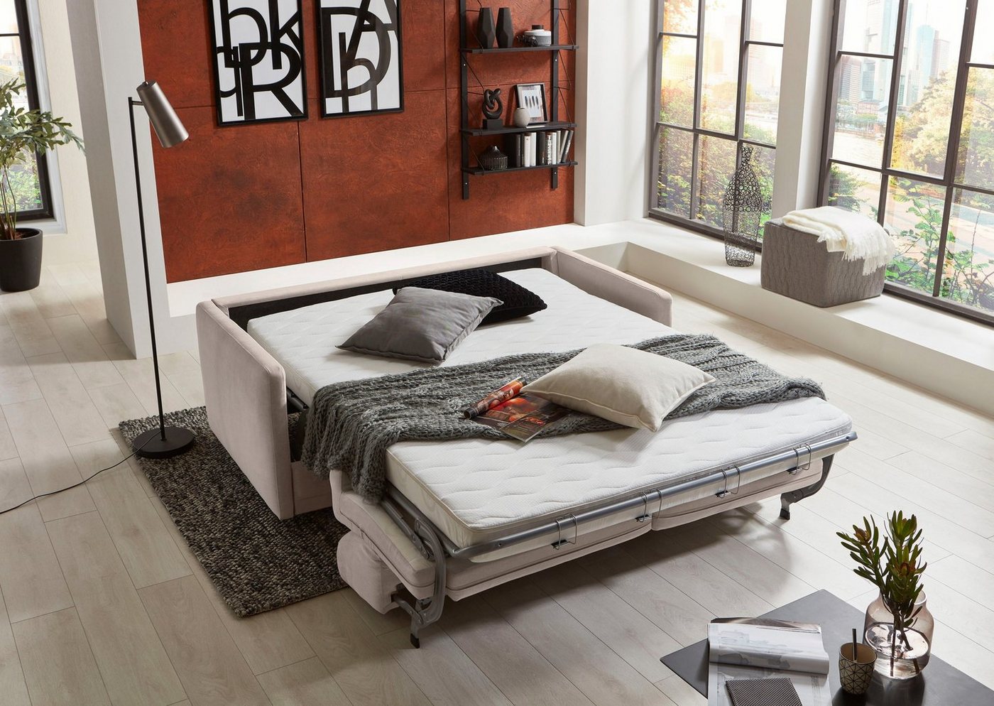 ATLANTIC home collection Schlafsofa Limone, Dauerschläfer,B: 178cm, Liegefläche: 140 x 200cm,inkl Matratze, für Dauerschläfer geeignet inklusive hochwertige Mat – Bild 2 von 5