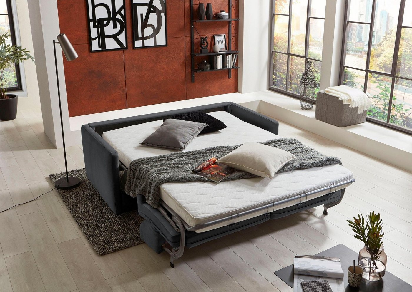 ATLANTIC home collection Schlafsofa Limone, Dauerschläfer,B: 178cm, Liegefläche: 140 x 200cm,inkl Matratze, für Dauerschläfer geeignet inklusive hochwertige Mat – Bild 2 von 5