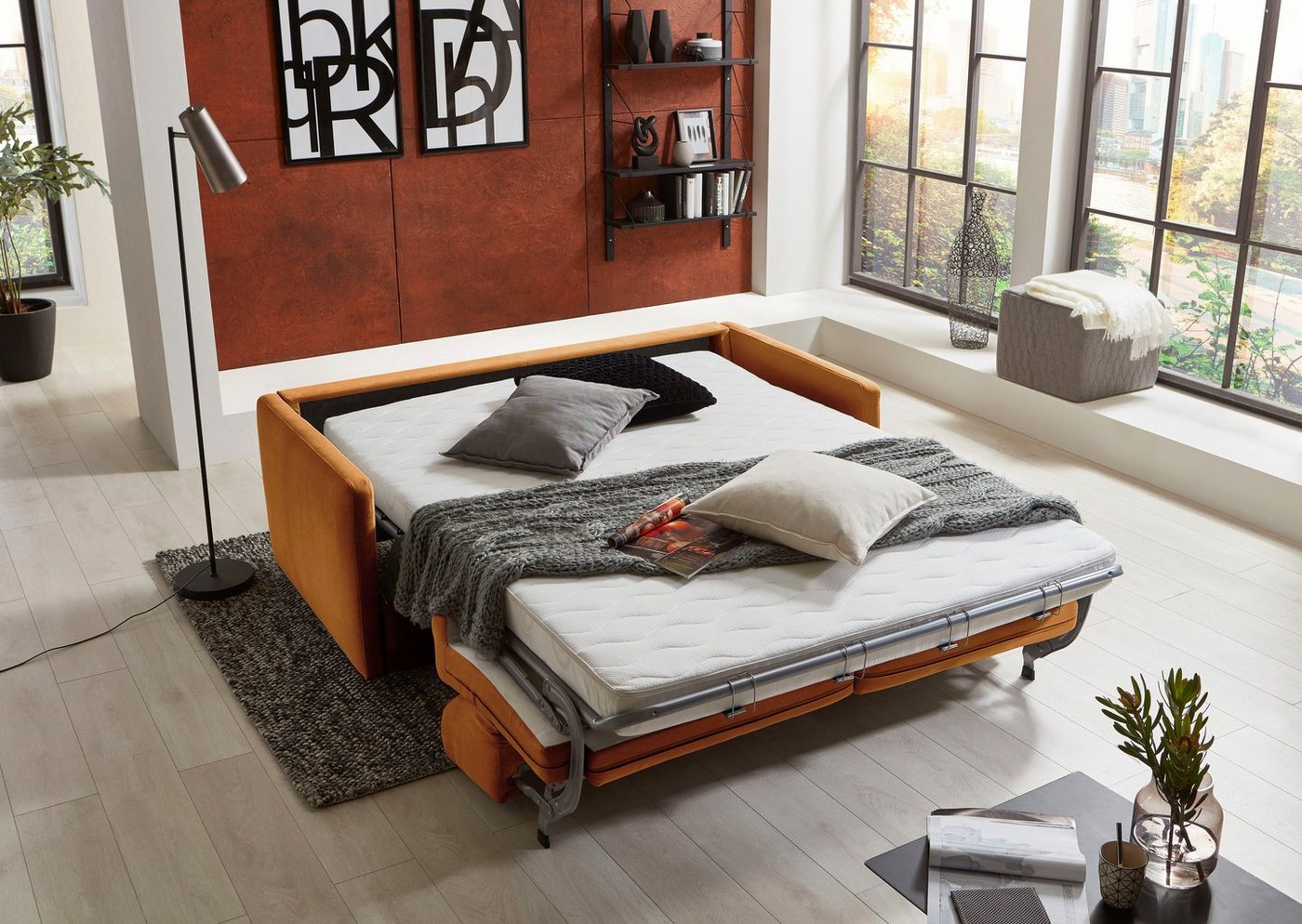 ATLANTIC home collection Schlafsofa Limone, Dauerschläfer,B: 178cm, Liegefläche: 140 x 200cm,inkl Matratze, für Dauerschläfer geeignet inklusive hochwertige Mat – Bild 2 von 5