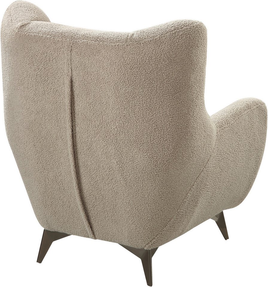 ATLANTIC home collection Sessel Shawn, mit Federkern, trendy Bezug mit Teddyoptik – Bild 4 von 5