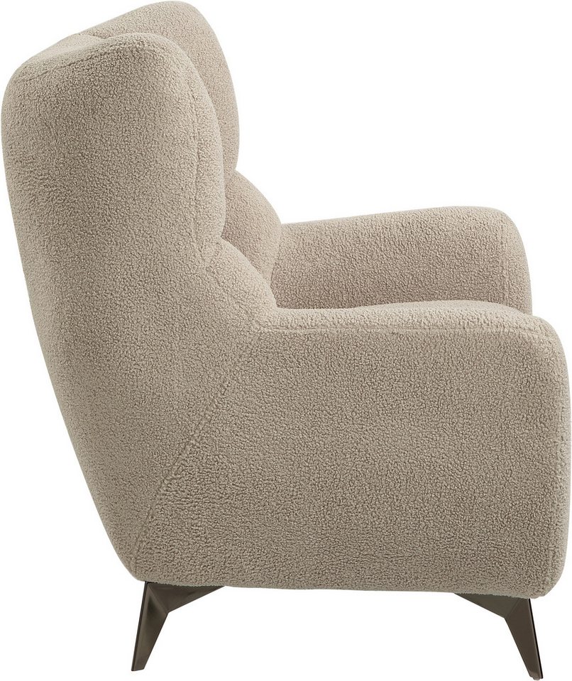 ATLANTIC home collection Sessel Shawn, mit Federkern, trendy Bezug mit Teddyoptik – Bild 5 von 5