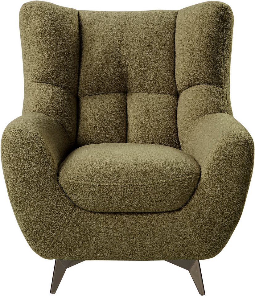 ATLANTIC home collection Sessel Shawn, mit Federkern, trendy Bezug mit Teddyoptik – Bild 2 von 5