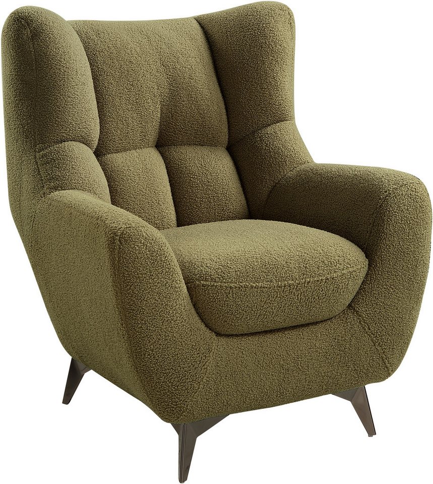 ATLANTIC home collection Sessel Shawn, mit Federkern, trendy Bezug mit Teddyoptik – Bild 3 von 5