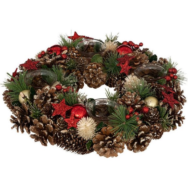 Atmosphera Créateur d'intérieur Adventskranz Adventskranz, Kerzenhalter für 4 Kerzen, Ø 34 cm