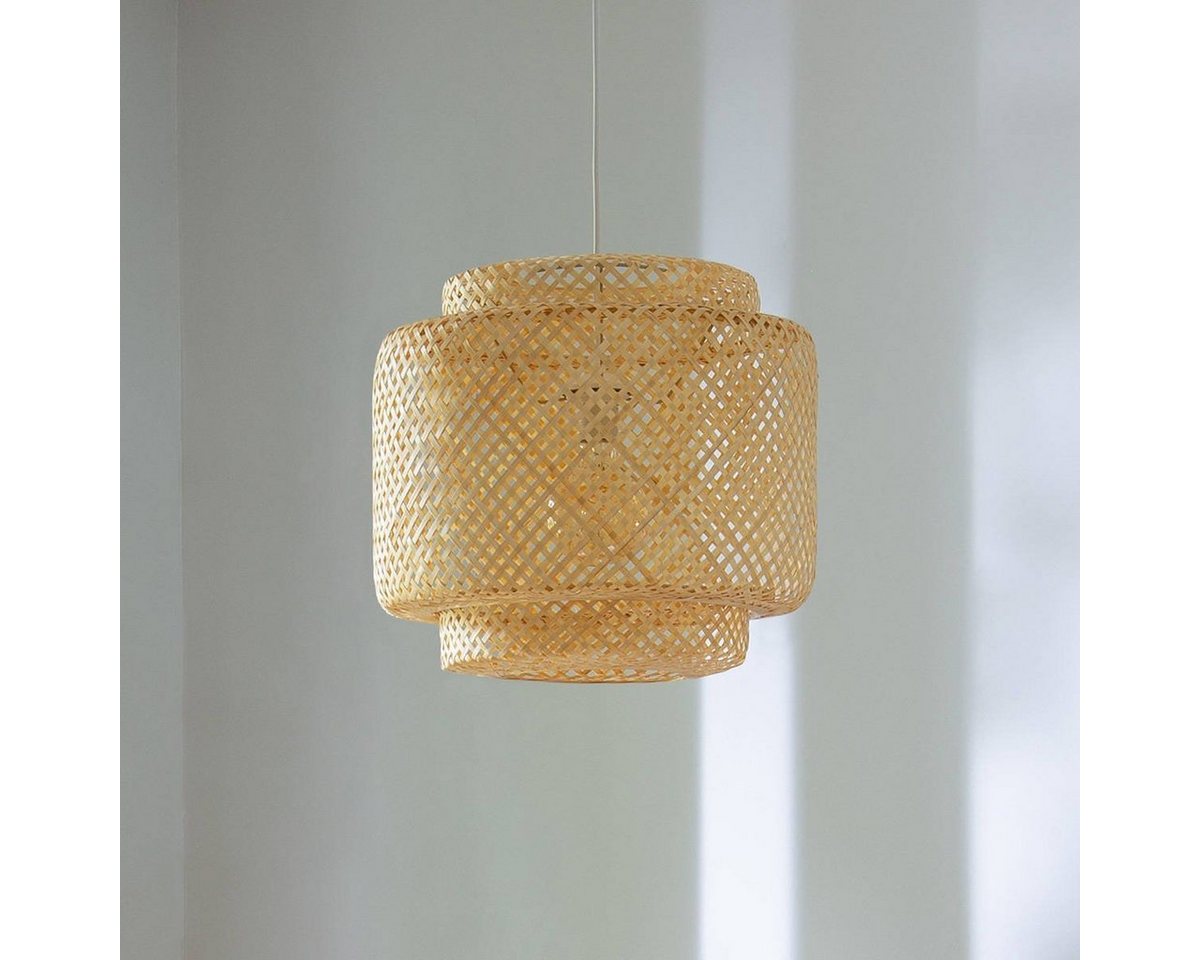 Atmosphera Créateur d'intérieur Pendelleuchte Hängeleuchte LIBY mit einem durchbrochenem Schirm aus Bambus, Ø 40 cm, Leuchte mit Dekofunktion, ohne Leuchtmittel – Bild 2 von 5