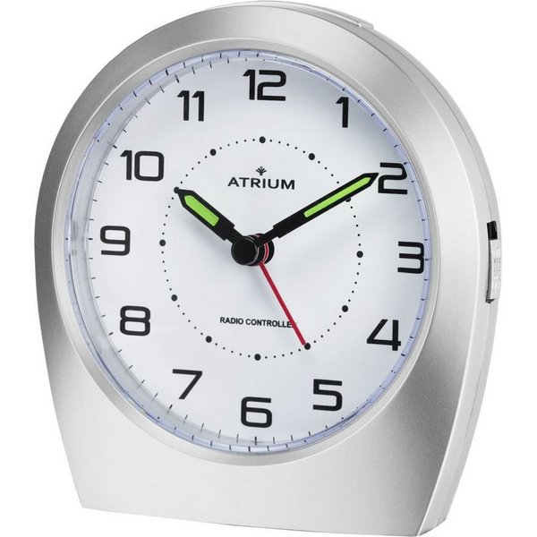 Atrium Funkwecker A620 mit Snooze und Licht, geräuschlos ohne Sekunde, 11,5cm