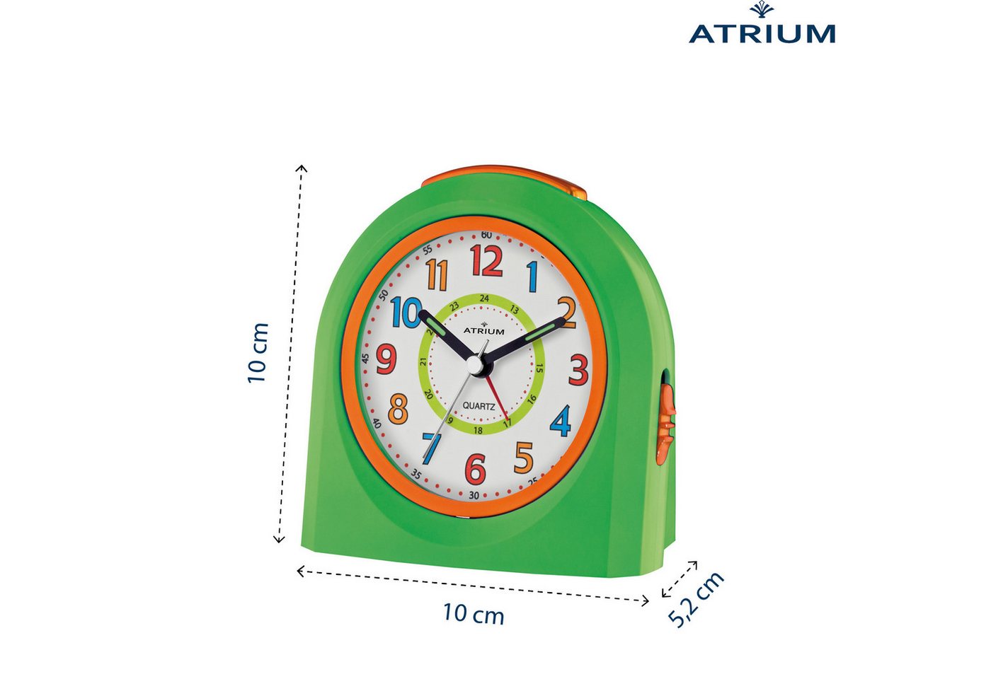 Atrium Kinderwecker A921 Quarzwecker mit fließender Sekunde, Snooze und Licht 10x10 cm – Bild 3 von 5