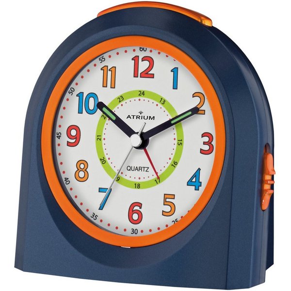 Atrium Kinderwecker A921 Quarzwecker mit fließender Sekunde, Snooze und Licht 10x10 cm