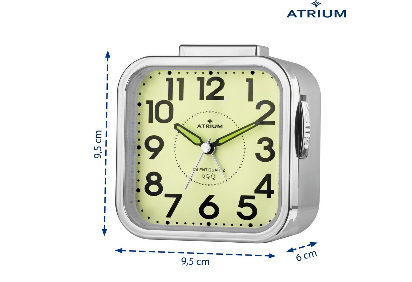 Atrium Quarzwecker A530 Glockensignal, leise, mit Snooze und Licht 9,5cm – Bild 2 von 5