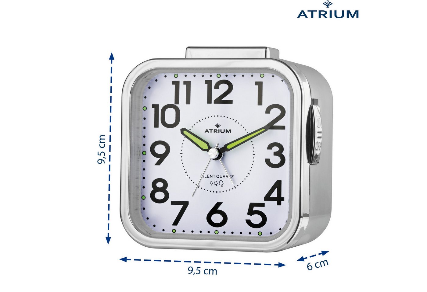 Atrium Quarzwecker A530 Glockensignal, leise, mit Snooze und Licht 9,5cm – Bild 2 von 5