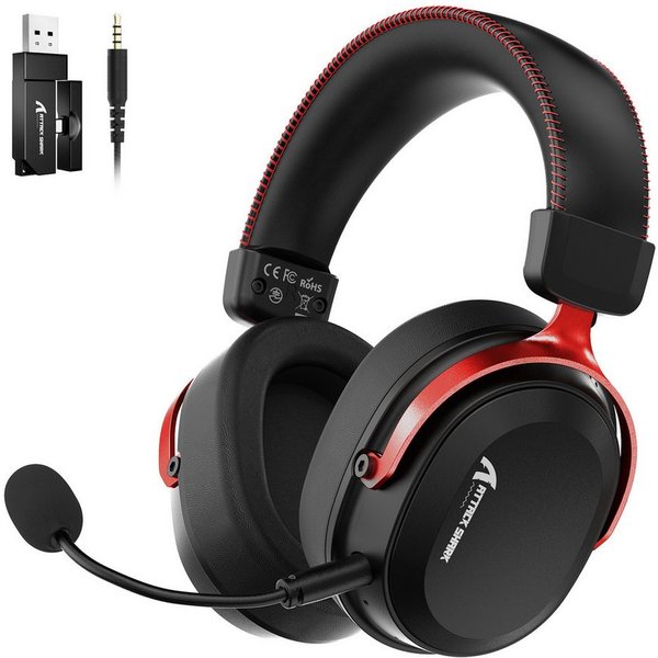 ATTACK SHARK L30PRO Kabelloses Gaming-Headset, 7.1-Sound, Tri-Modus, 50-mm-Treiber Gaming-Headset (Bluetooth, EQ,abnehmbares Mikrofon mit Rauschunterdrückung,in