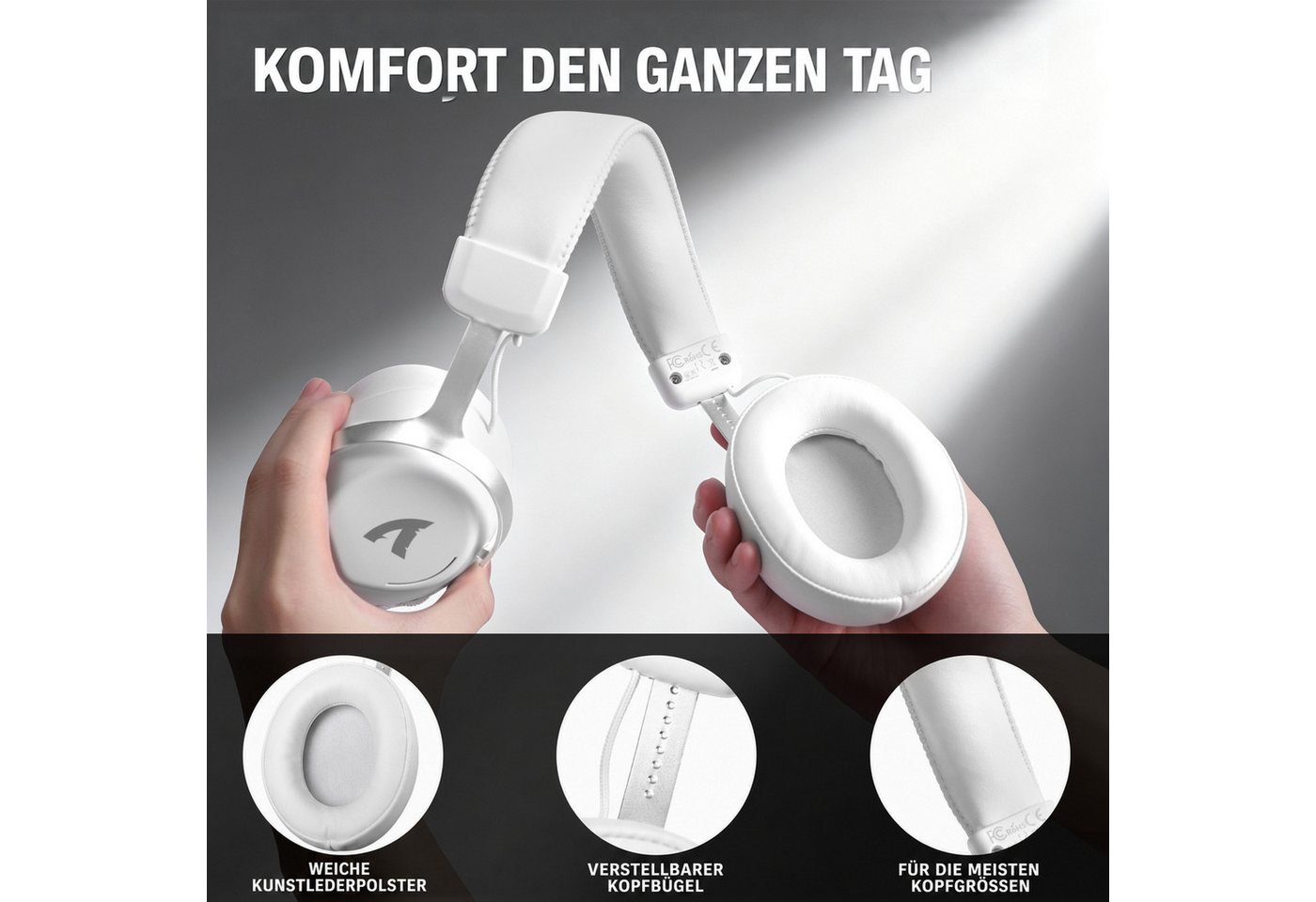 ATTACK SHARK L50PRO Kabelloses Gaming-Headset, 7.1, 53-mm-Treiber, KI-Mikrofon Gaming-Headset (Bluetooth, EQ,abnehmbares Mikrofon mit Rauschunterdrückung,integr – Bild 2 von 5