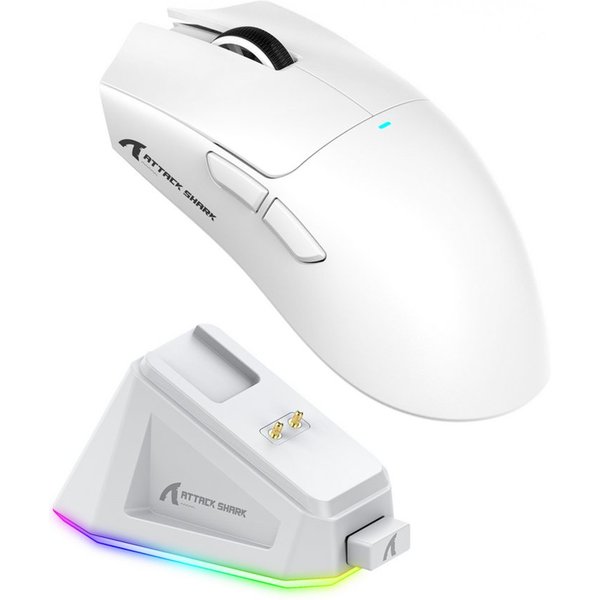 ATTACK SHARK X11 Kabellose Gaming-Maus mit Magnetischer Ladestation Gaming-Maus (Bluetooth, kabelgebunden, 2.4G, 22000 dpi)