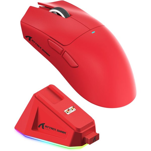 ATTACK SHARK X11 Kabellose Gaming-Maus mit Magnetischer Ladestation Gaming-Maus (Bluetooth, kabelgebunden, 2.4G, 22000 dpi)