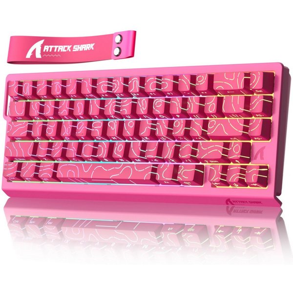 ATTACK SHARK X68 HE 8KHz Rapid Trigger Gaming-Tastatur, 0,01mm,RGB Gaming-Tastatur (Kabelgebunden Hall-Effekt Magnetische Tastatur)