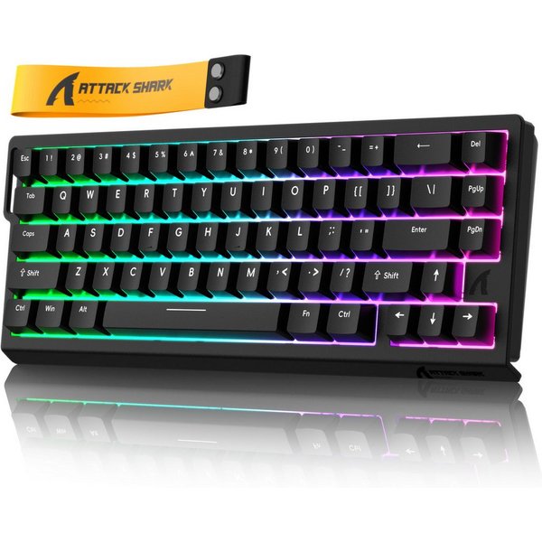 ATTACK SHARK X68 HE 8KHz Rapid Trigger Gaming-Tastatur, 0,01mm,RGB Gaming-Tastatur (Kabelgebunden Hall-Effekt Magnetische Tastatur)