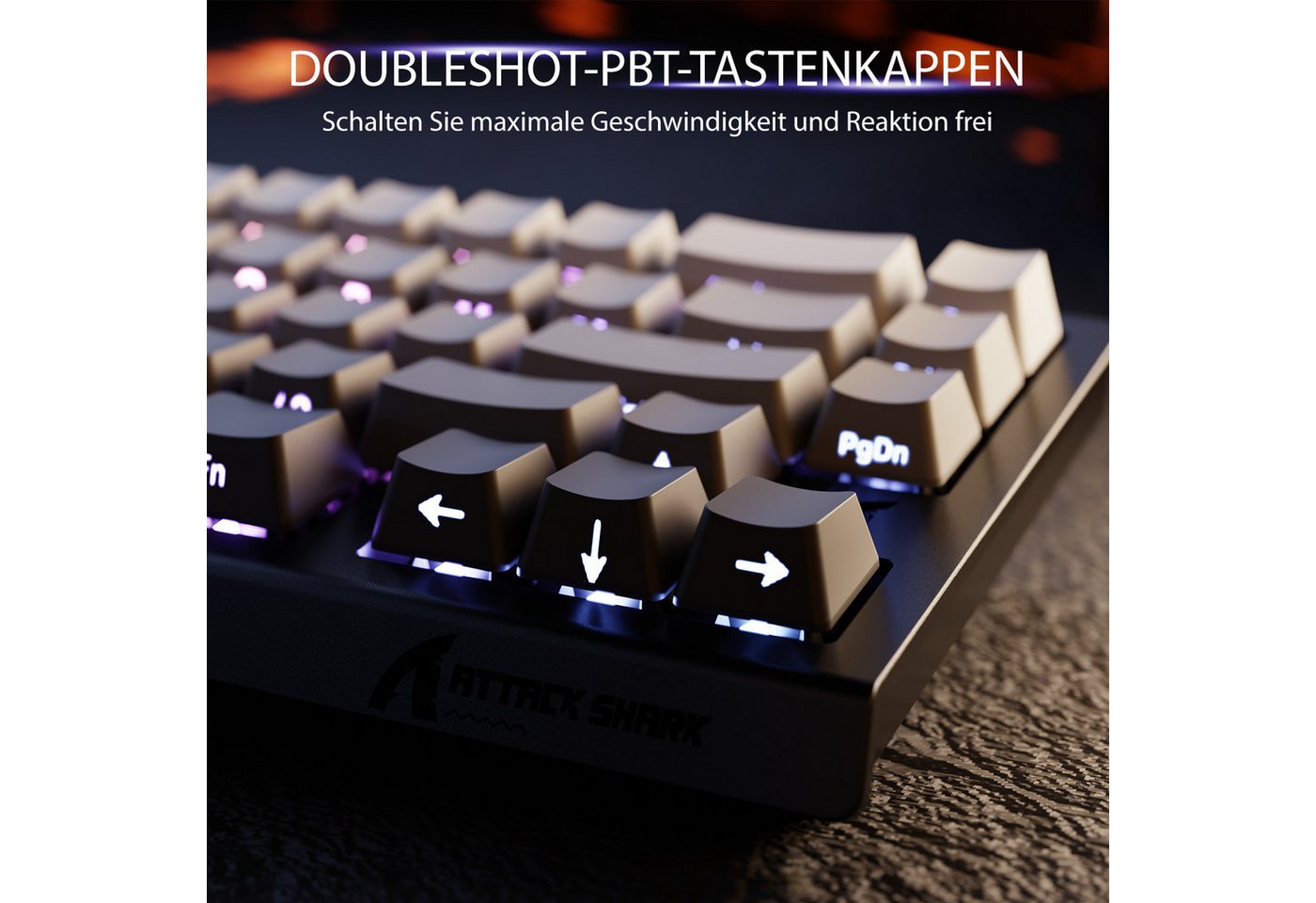 ATTACK SHARK X68 HE 8KHz Rapid Trigger Gaming-Tastatur, 0,01mm,RGB Gaming-Tastatur (Kabelgebunden Hall-Effekt Magnetische Tastatur) – Bild 5 von 5