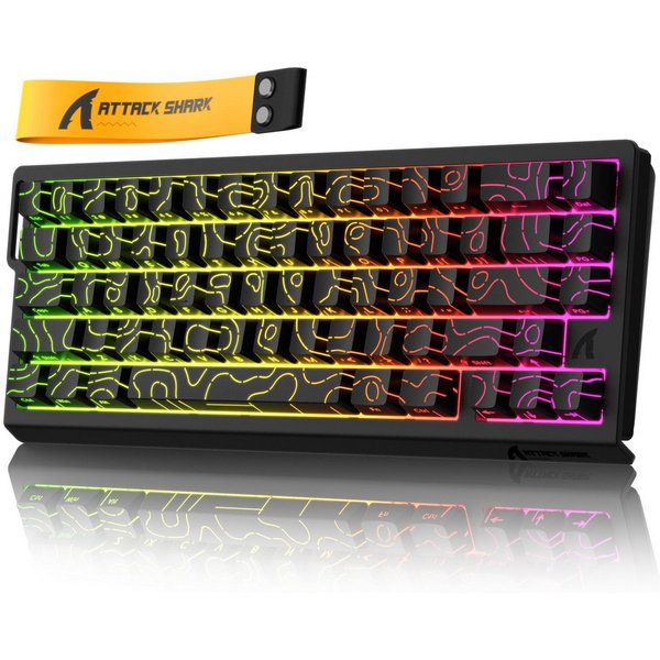 ATTACK SHARK X68 HE 8KHz Rapid Trigger Gaming-Tastatur, 0,01mm,RGB Gaming-Tastatur (Kabelgebunden Hall-Effekt Magnetische Tastatur)
