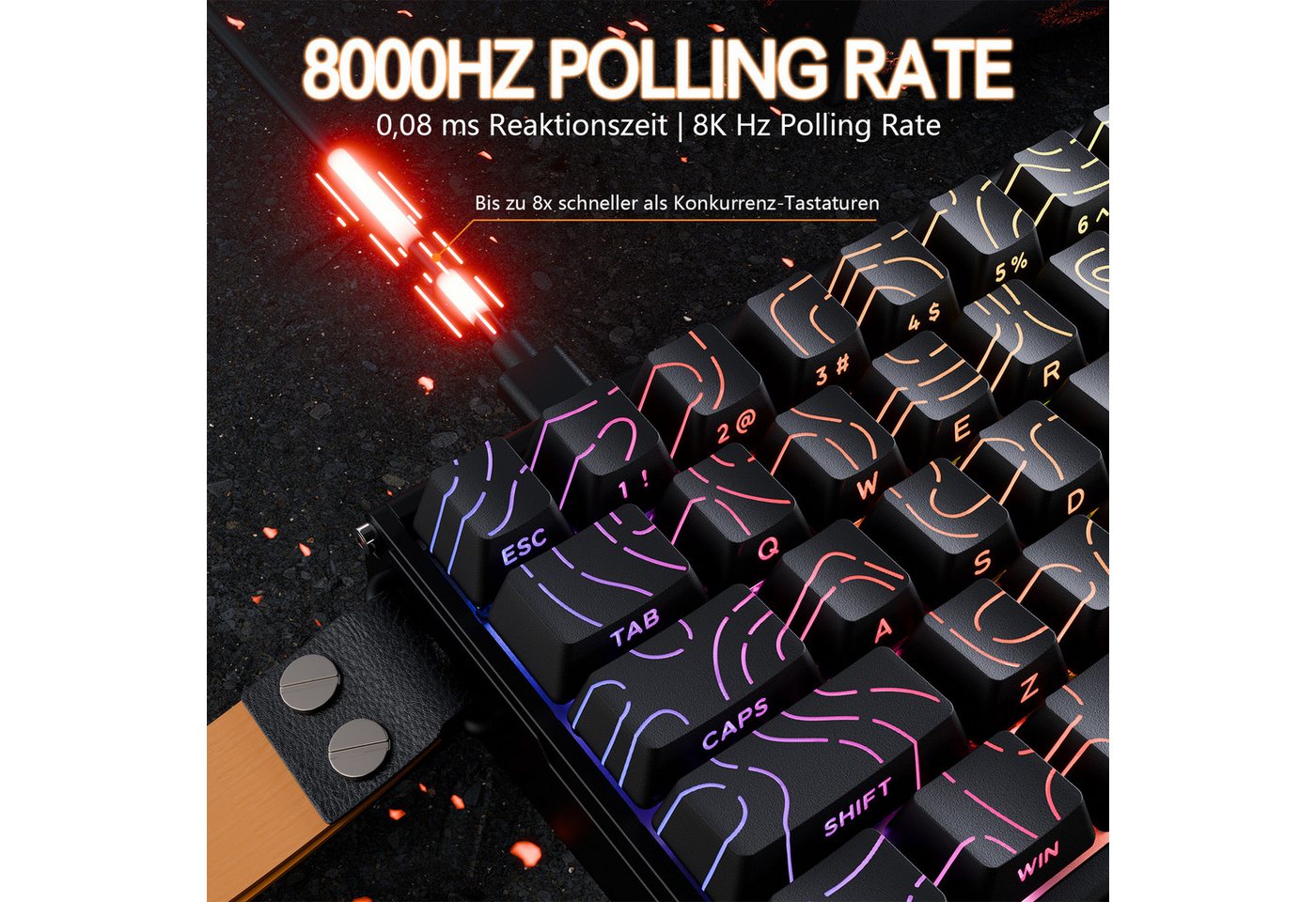ATTACK SHARK X68MAX HE Rapid Trigger Gaming-Tastatur aus Aluminium Gaming-Tastatur (0.005mm RT,8000Hz,Hall-Effekt-Magnetschalter,Einstellbare Betätigung) – Bild 3 von 5