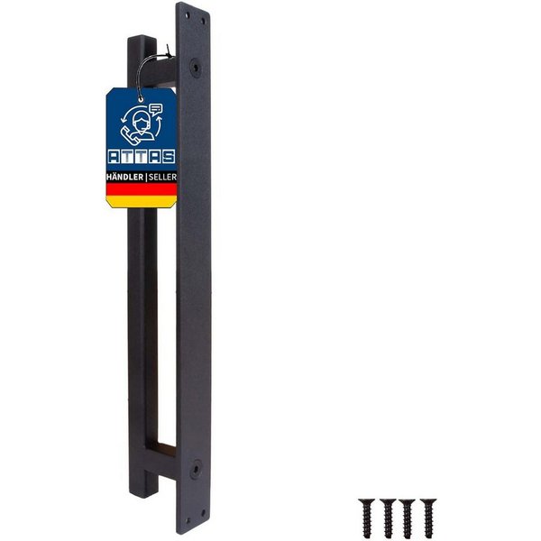 ATTAS Türgriff Schiebetür Stahl Schwarz, Scheunentor Griff für Innen & Außen, Schiebetürgriff außen