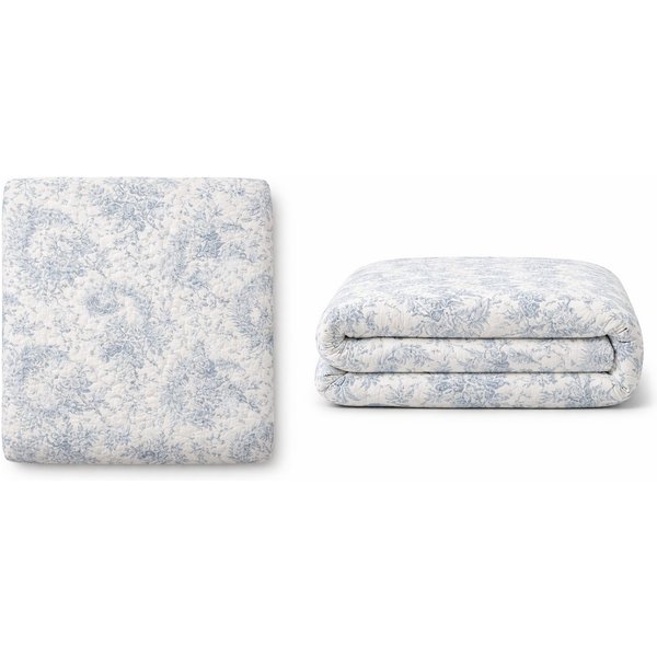 Wohndecke Blue, AU Maison, Quilt-Optik aus Baumwolle 140 × 180 cm