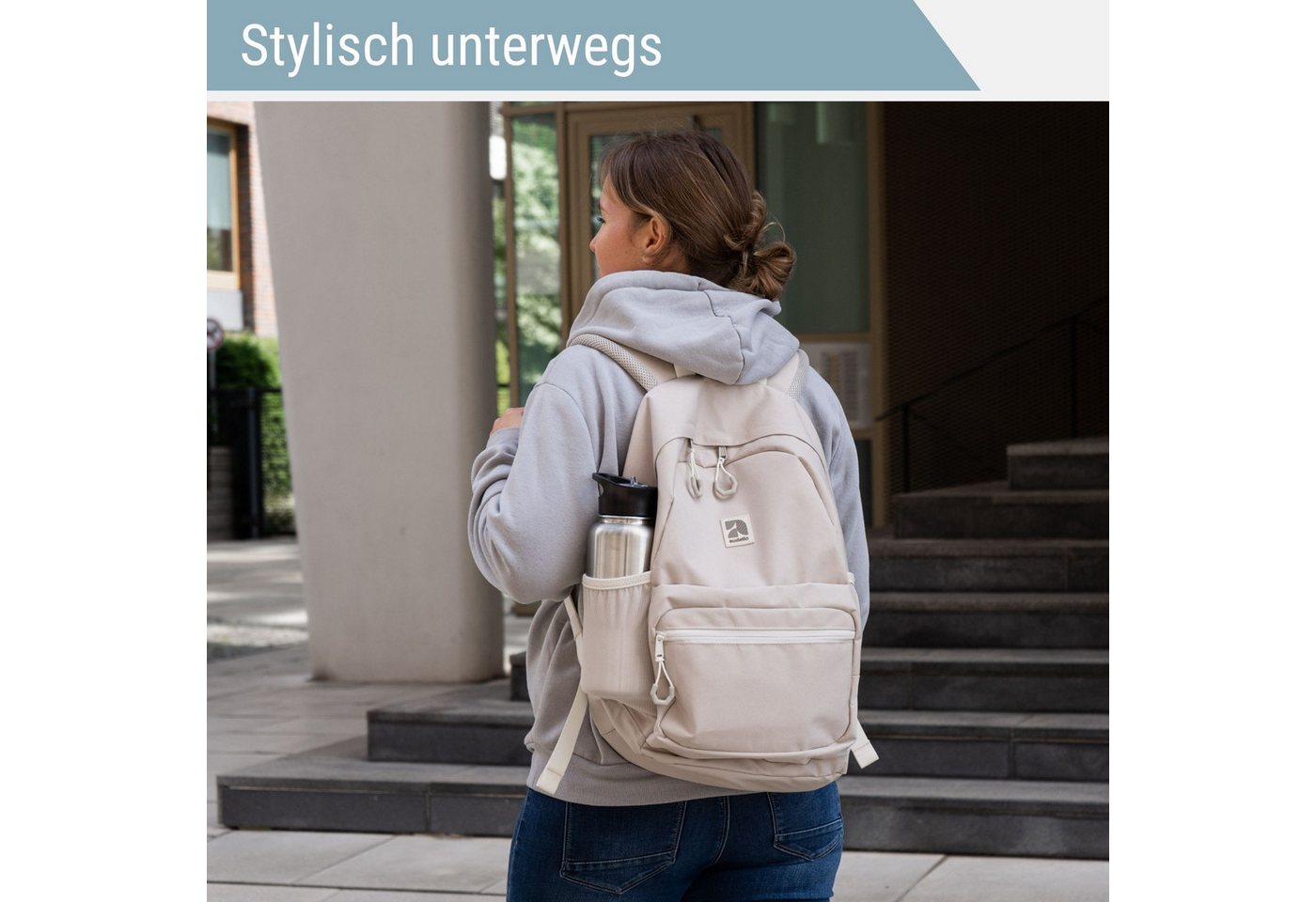 audetic Schulrucksack FLEX Rucksack Schule Schulrucksack Mädchen Jungen, Viele Fächer, Laptopfach, Wasserabweisend – Bild 4 von 5