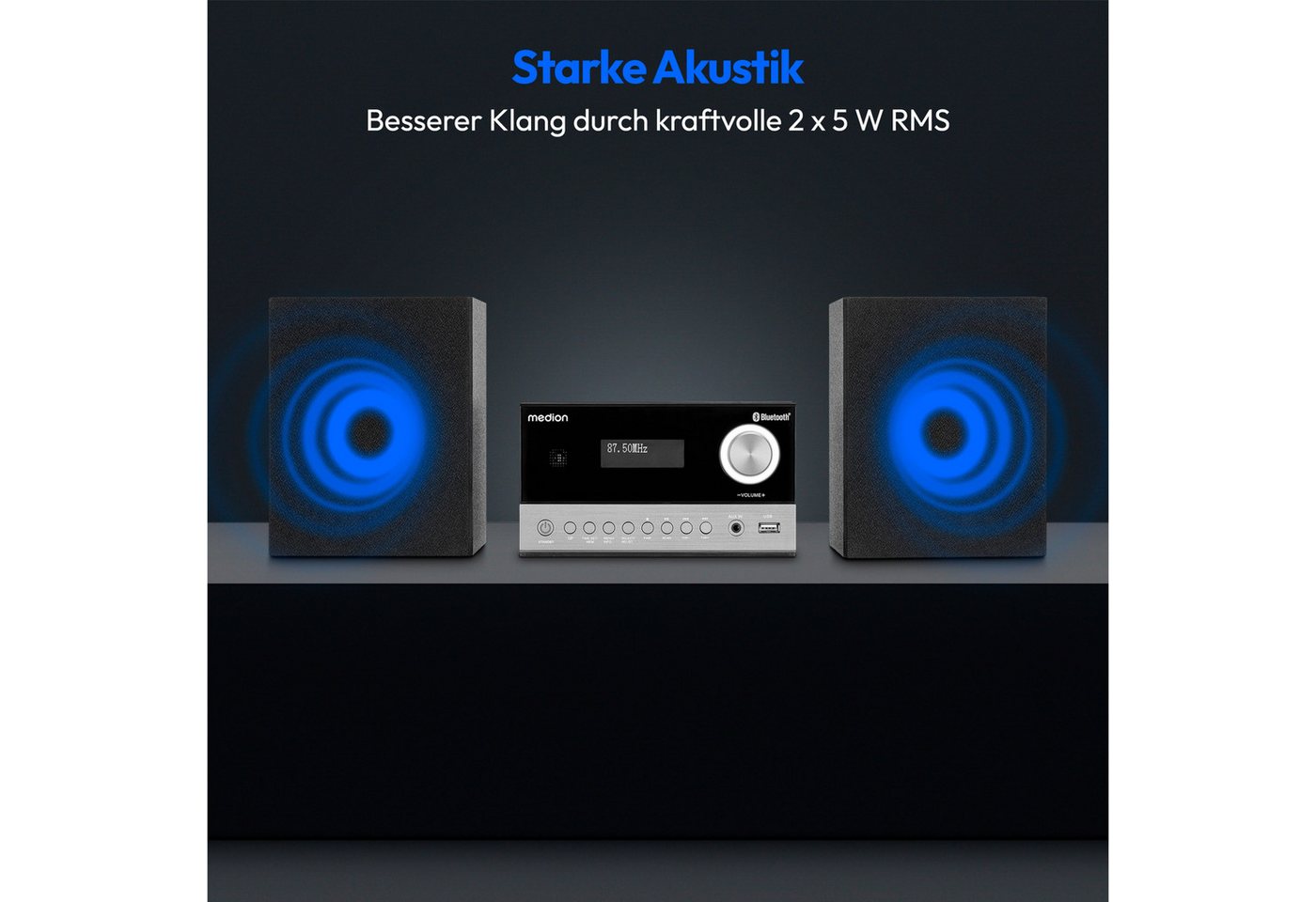 Medion® Audio-System Micro-Audio-System MEDION® LIFE® E64088 (MD44090) (10 W, Bluetooth 5.3, E64088) – Bild 4 von 5