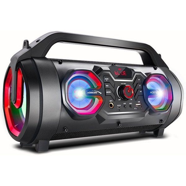 Audiocore AC875 Bluetooth-Lautsprecher (30 W, Mikrofon-Aufnahme Bazooka Tragbarer Bluetooth-Lautsprecher Boombox)