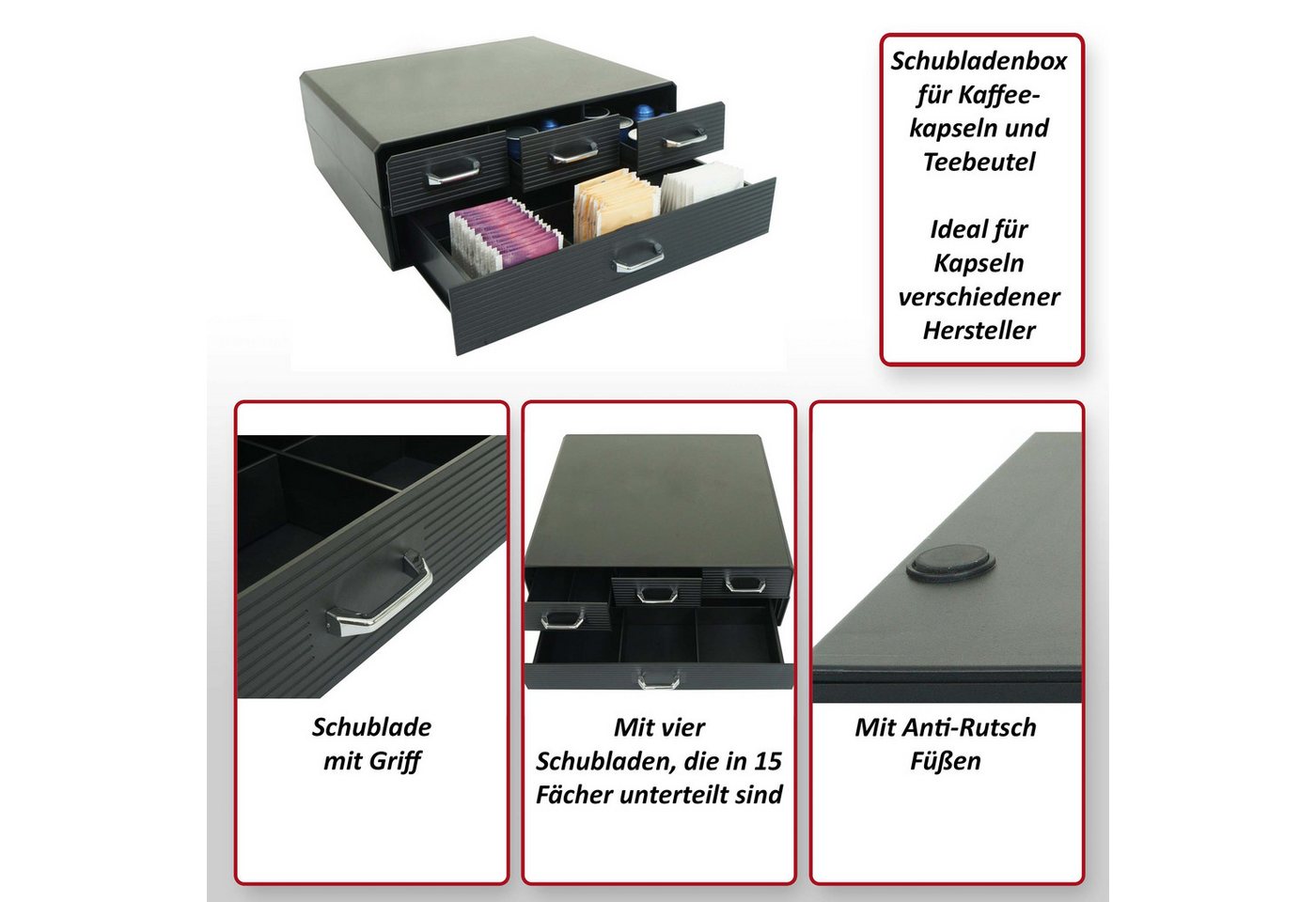 MCW Aufbewahrungsbox MCW-L99, Ideal für Kapseln verschiedener Hersteller – Bild 3 von 5