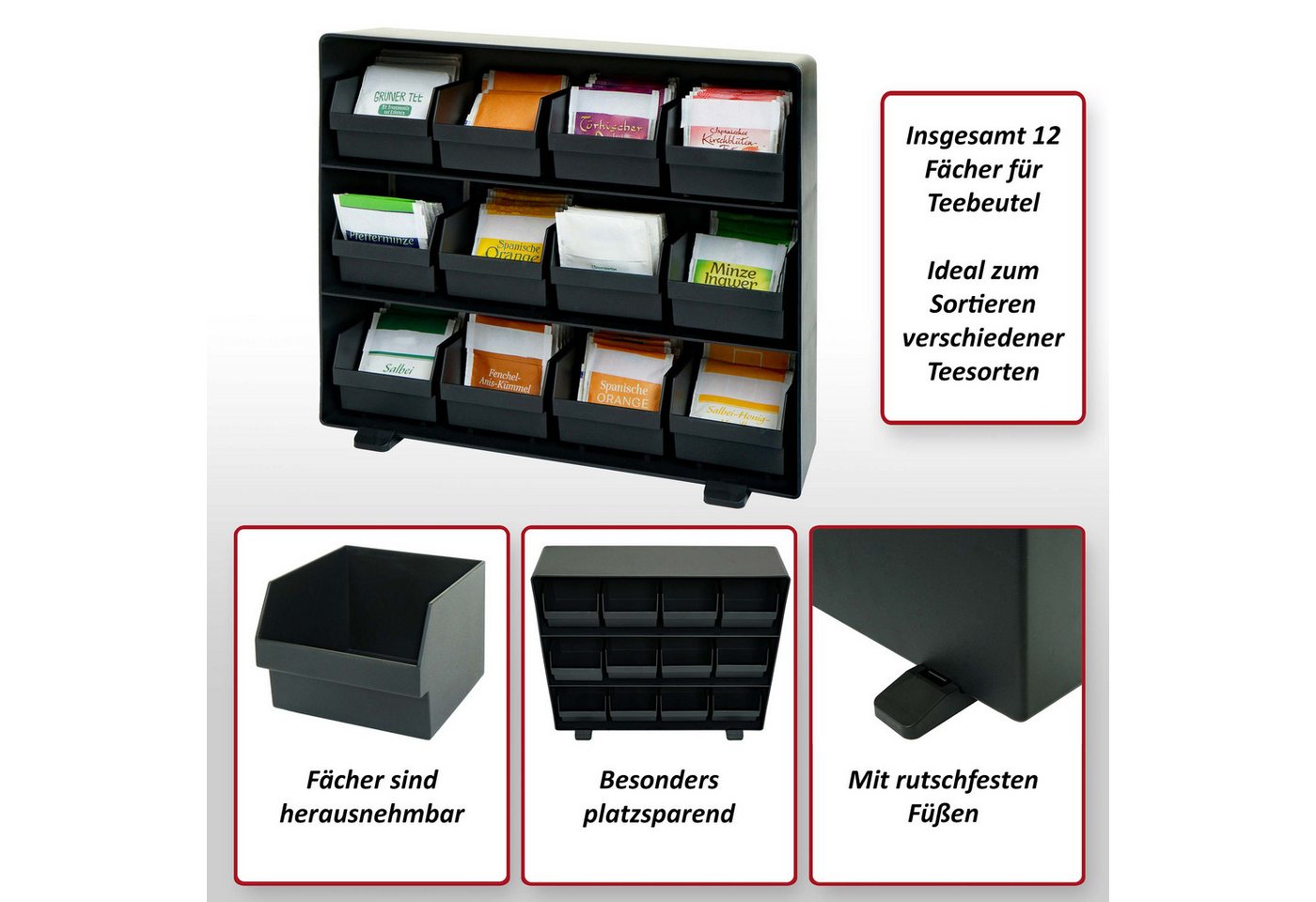 MCW Aufbewahrungsbox MCW-M10, Ideal zum Sortieren verschiedener Teesorten – Bild 3 von 5