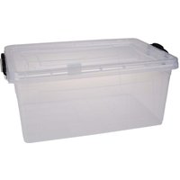 Aufbewahrungsbox "SOFIA" mit Deckel und Tragegriffen, transparent, 22 l