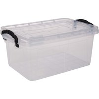 Aufbewahrungsbox "SOFIA" mit Deckel und Tragegriffen, transparent, 13,7 l