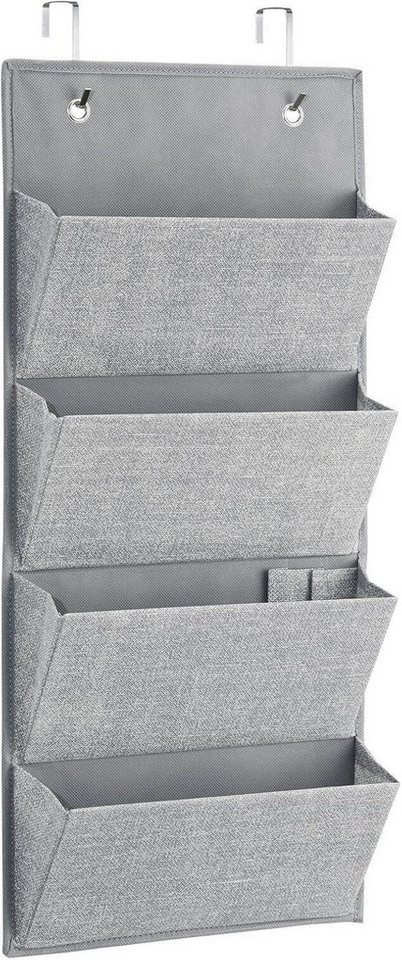 mDesign Aufbewahrungssystem Hängeorganizer Tür System Hängeaufbewahrung mDesign 4 Fächer Grau Or – Bild 5 von 5