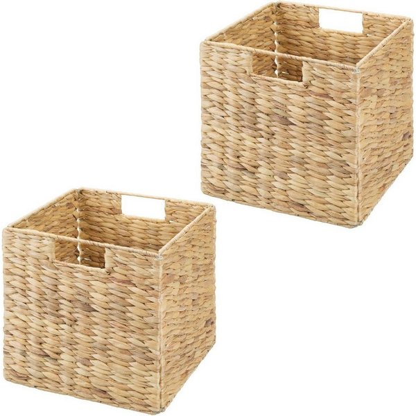 mDesign Aufbewahrungssystem mDesign Aufbewahrungsbox Regalkorb Organizer 2er Set faltbar Naturfa