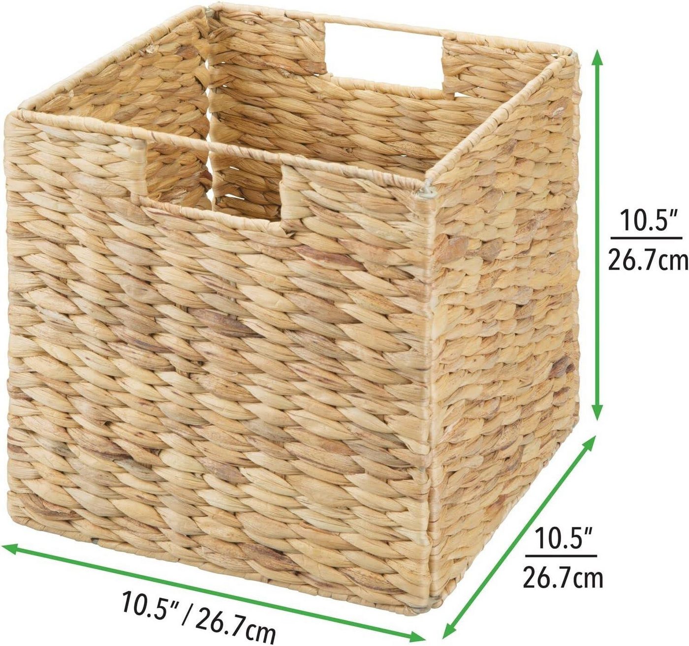 mDesign Aufbewahrungssystem mDesign Aufbewahrungsbox Regalkorb Organizer 2er Set faltbar Naturfa – Bild 2 von 5
