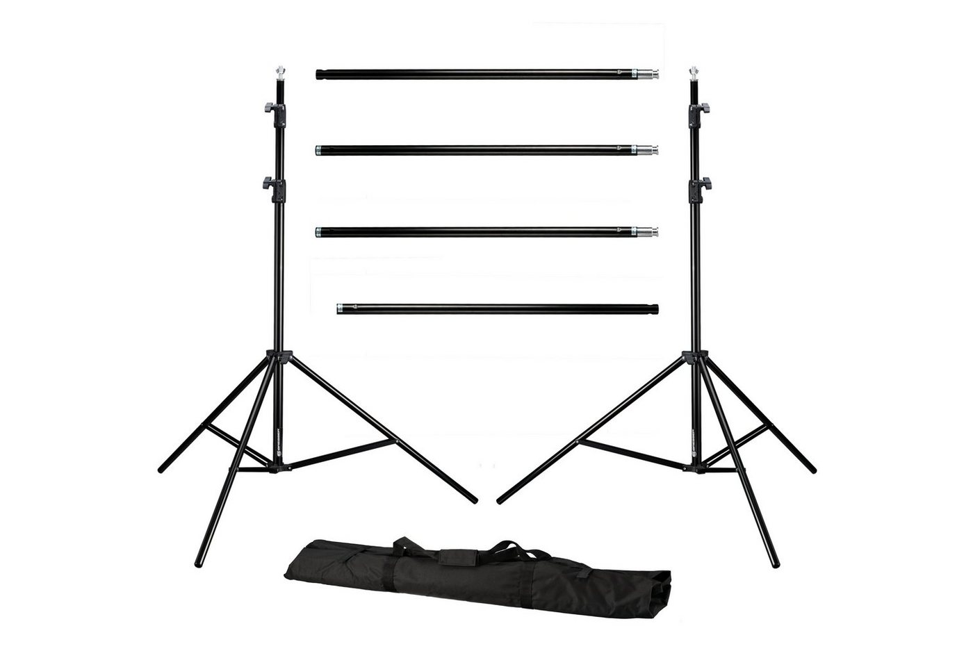 BRESSER Aufhängesystem BRESSER BR-D23 Hintergrundsystem + Hintergrundstoff 3 x 6m Schwarz – Bild 5 von 5