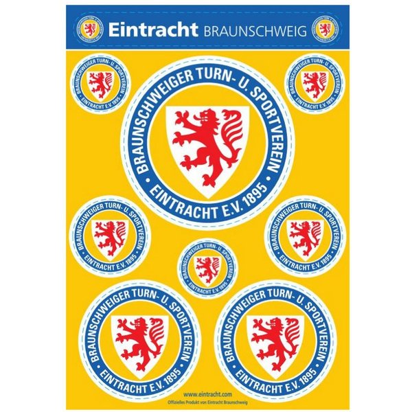 Eintracht Braunschweig Aufkleber Eintracht Braunschweig A5 Aufkleber Set - Logo