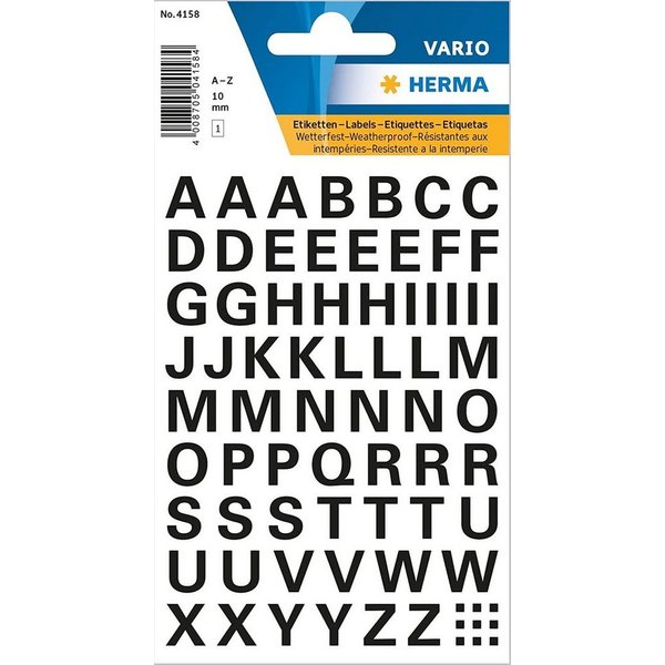 HERMA Aufkleber HERMA Buchstaben-Sticker A-Z, Folie schwarz, 10 mm hoch 4158