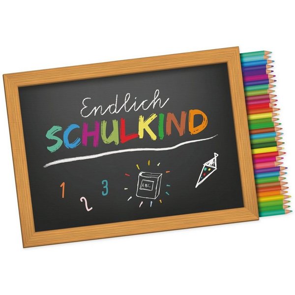 itenga Aufkleber itenga 10x Aufkleber Sticker "Endlich Schulkind / Stifte" Freiform 14