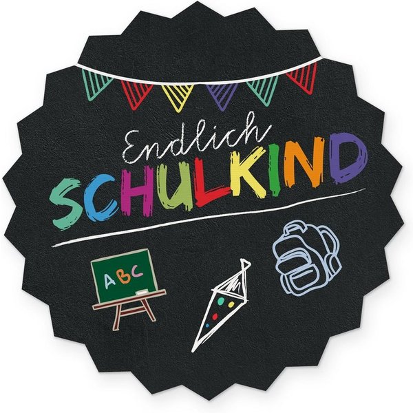 itenga Aufkleber itenga 10x Aufkleber Sticker "Endlich Schulkind / Tafel" Freiform 12 x