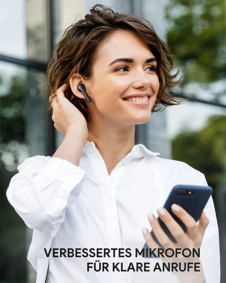 AUKEY In Ear Bluetooth-Kopfhörer (Bluetooth 5.0, Touch, IPX6, Mikrofon, bis zu 25 Std. Laufzeit) – Bild 4 von 5