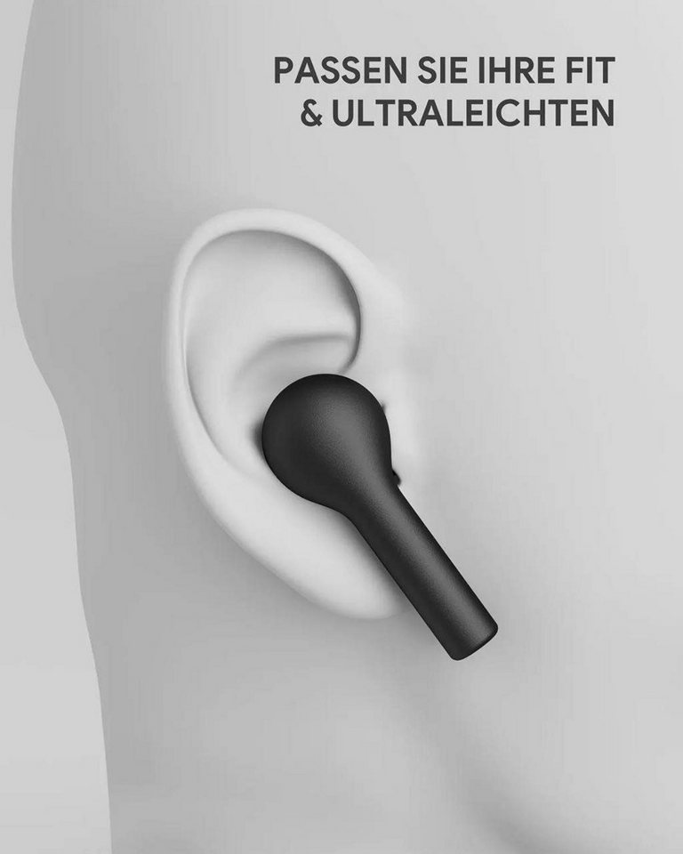 AUKEY In Ear Bluetooth-Kopfhörer (Bluetooth 5.0, Touch, IPX6, Mikrofon, bis zu 25 Std. Laufzeit) – Bild 5 von 5