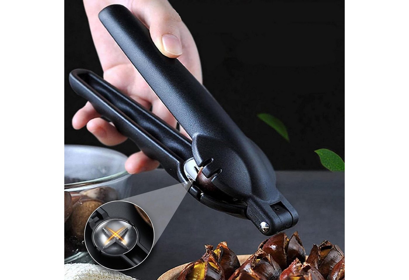 Auledio Nussknacker Maronenschneider, Kastanienöffner, Edelstahl Kastanienclip, (1-tlg), Nussknacker für Walnüsse, Kastanien und andere Nüsse – Bild 5 von 5