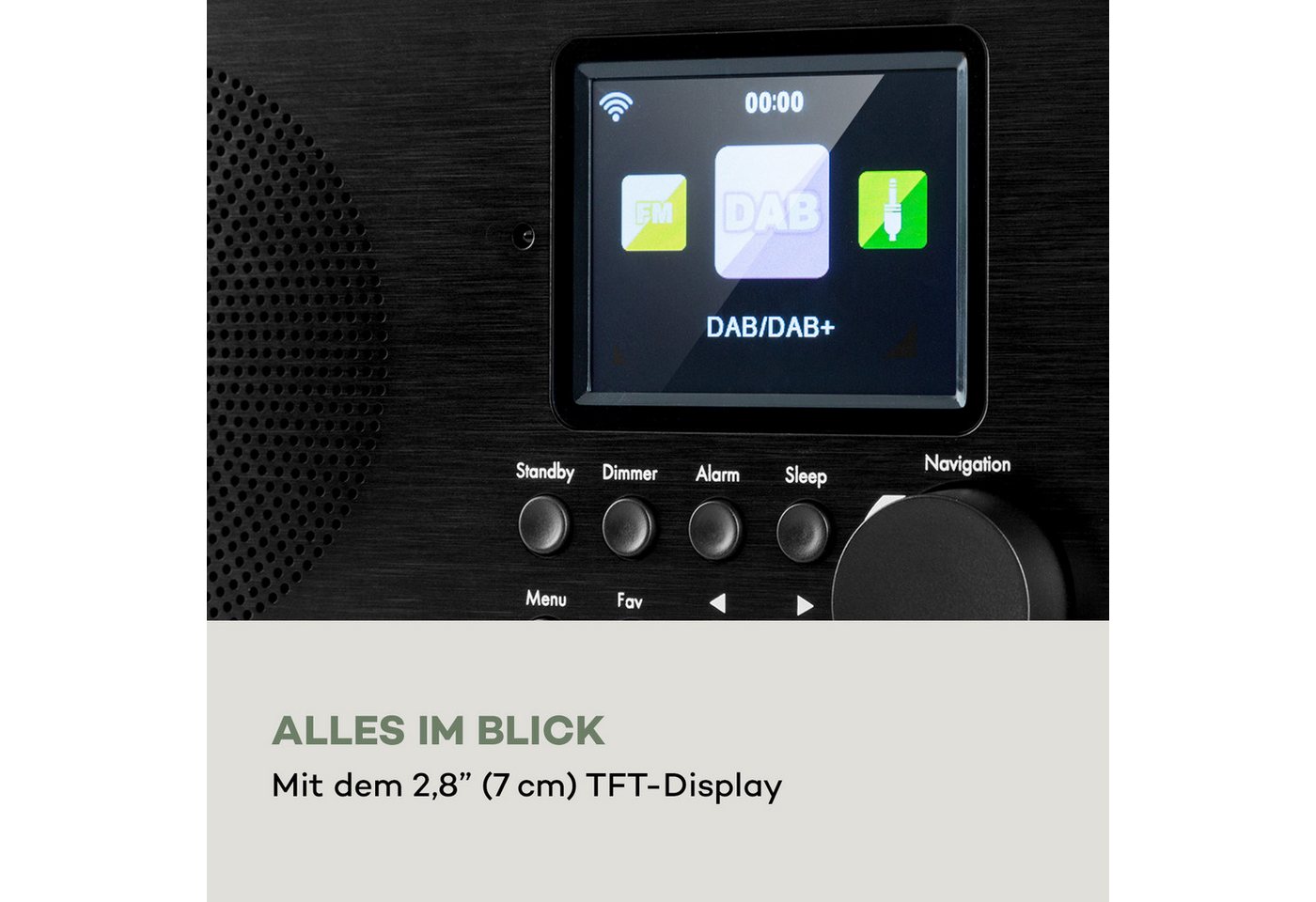 Auna Silver/Black Star Mini Radio (DAB+,FM Tuner,, 20 W, Internetradio Bluetooth Radio WLAN - DAB Plus Digitalradio Küchenradio) – Bild 5 von 5