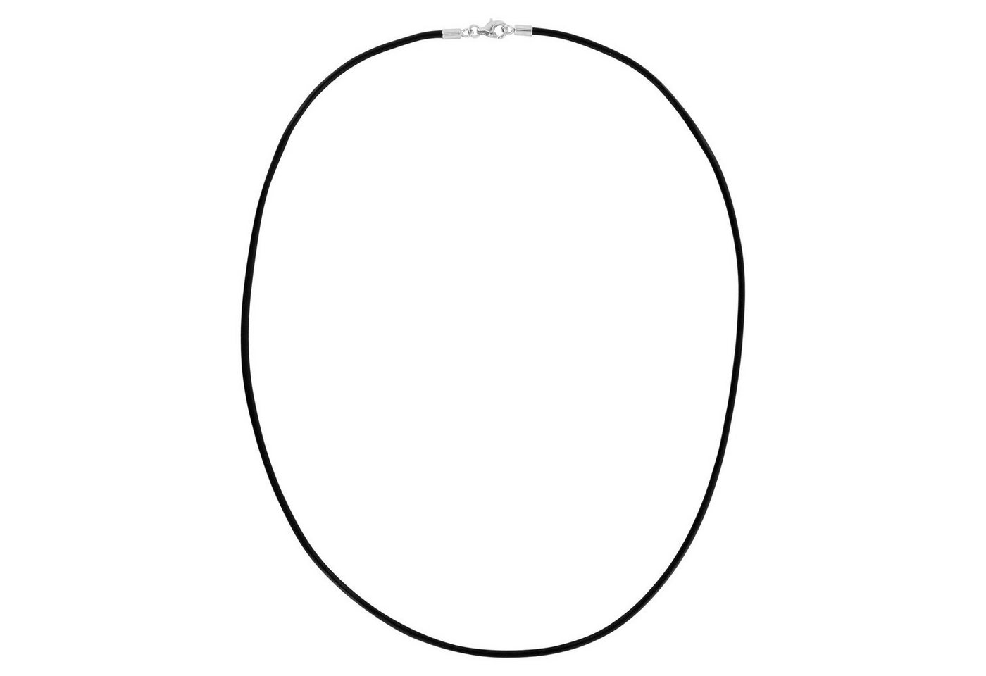 Auroris Lederband 2mm schwarz Echtleder Kette Karabinerverschluss 925 Sterling-Silber – Bild 3 von 5