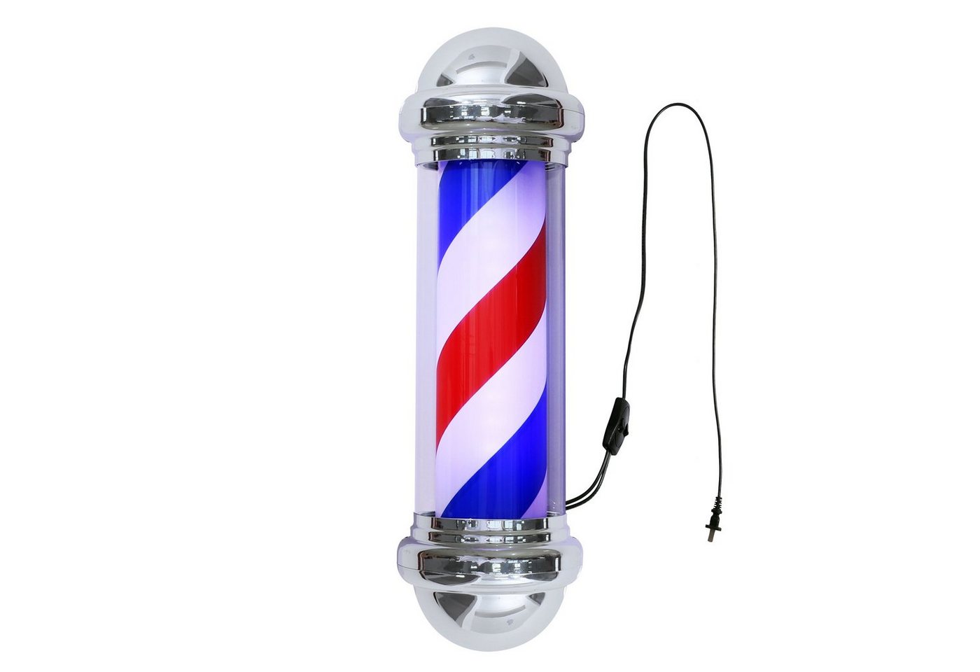 Barberpub Außen-Stehlampe Barberpub Barber-Pole Barbierstab L016B, LED fest integriert, Tageslichtweiß, drehbar Barbershop-Säule, 20 x 20 x75 cm – Bild 2 von 5