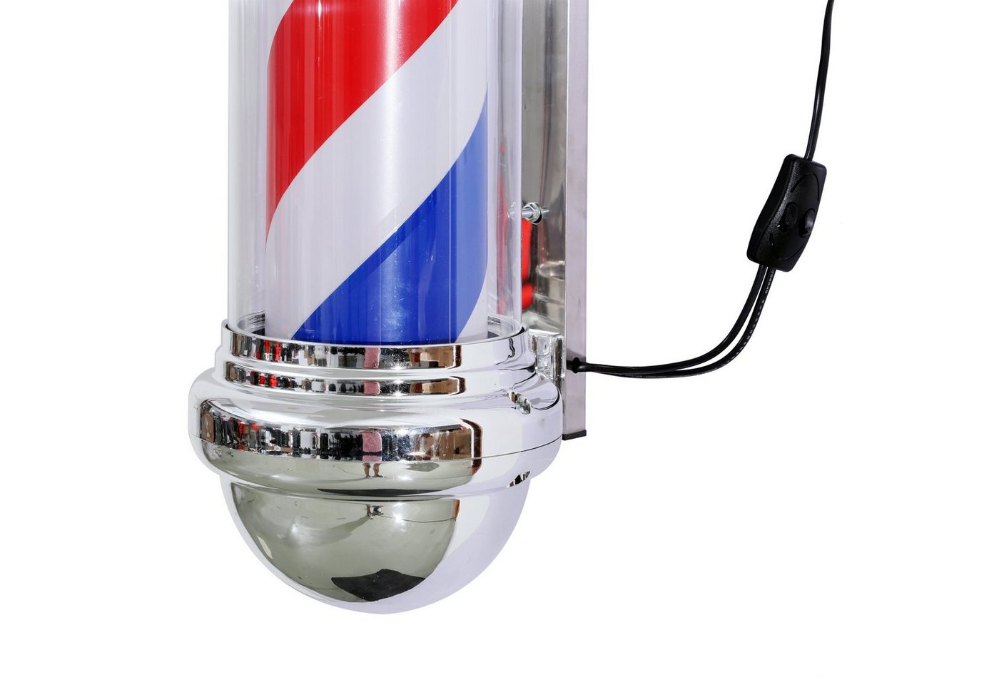 Barberpub Außen-Stehlampe Barberpub Barber-Pole Barbierstab L016B, LED fest integriert, Tageslichtweiß, drehbar Barbershop-Säule, 20 x 20 x75 cm – Bild 4 von 5
