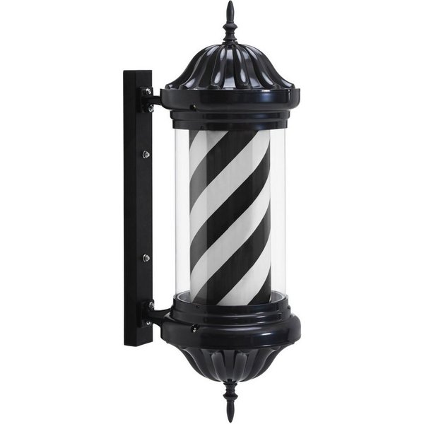 Barberpub Außen-Wandleuchte BarberPub Barber Pole Barbierstab, Barbershop Friseurstange 70CM, L054, LED fest integriert, Weiß und Schwarz, Rot, Blau und Weiß, B