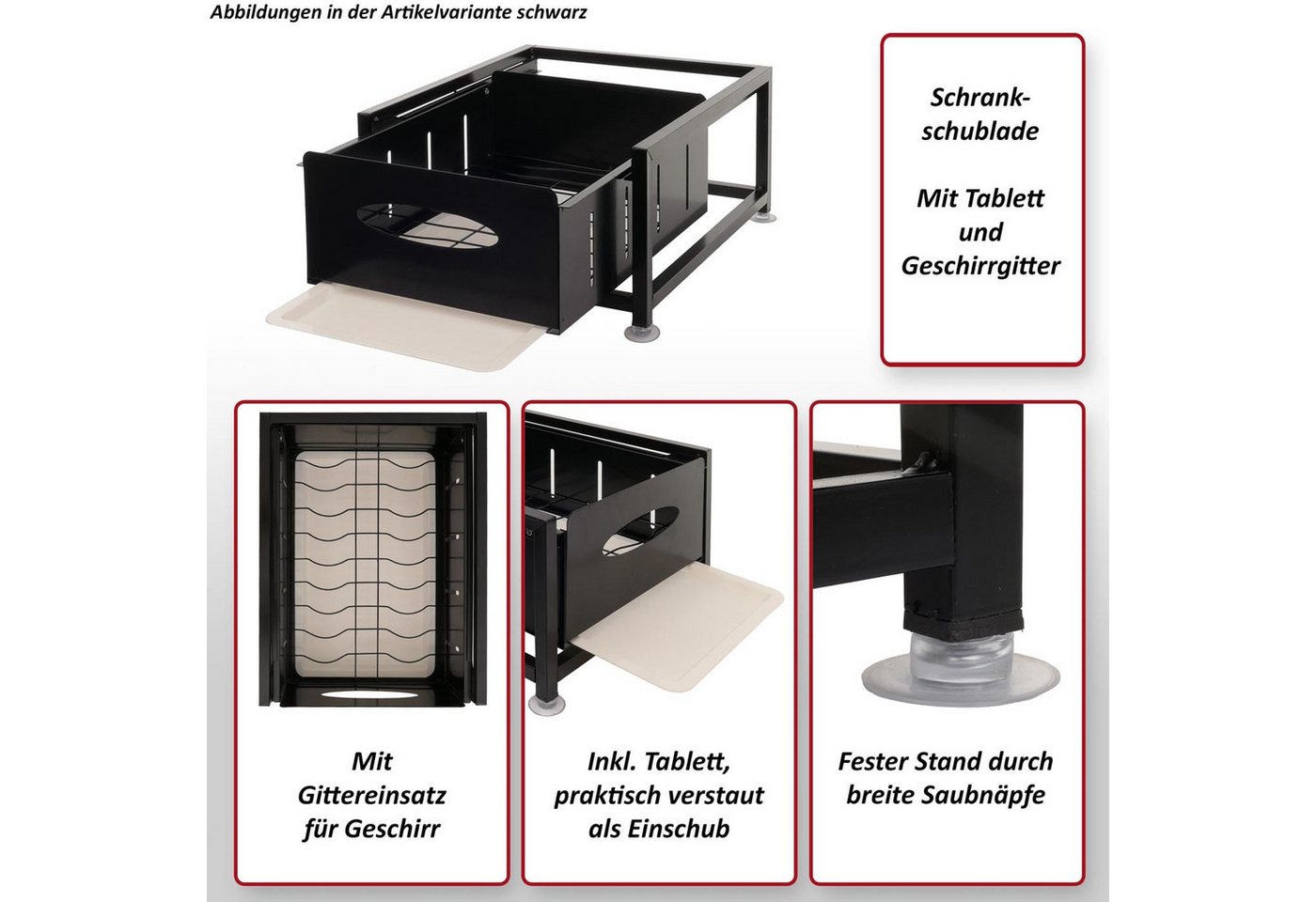 MCW Auszug MCW-N51 (2 St), Inklusive Tablett, praktisch verstaut als Einschub – Bild 4 von 5